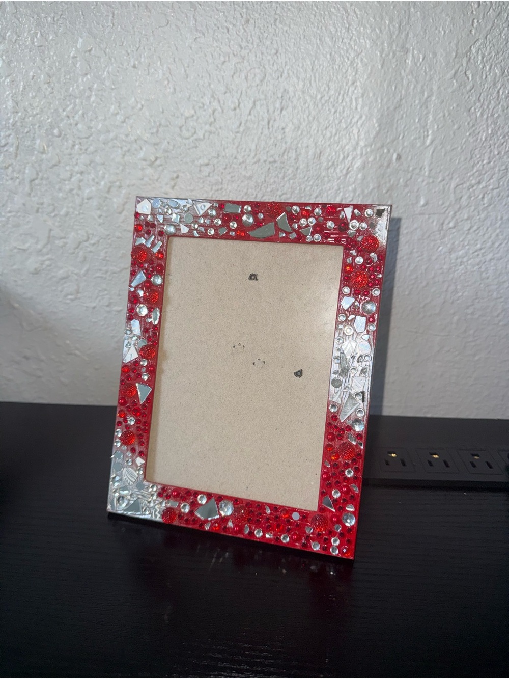 Red Mosaic Beaded Photo Frame